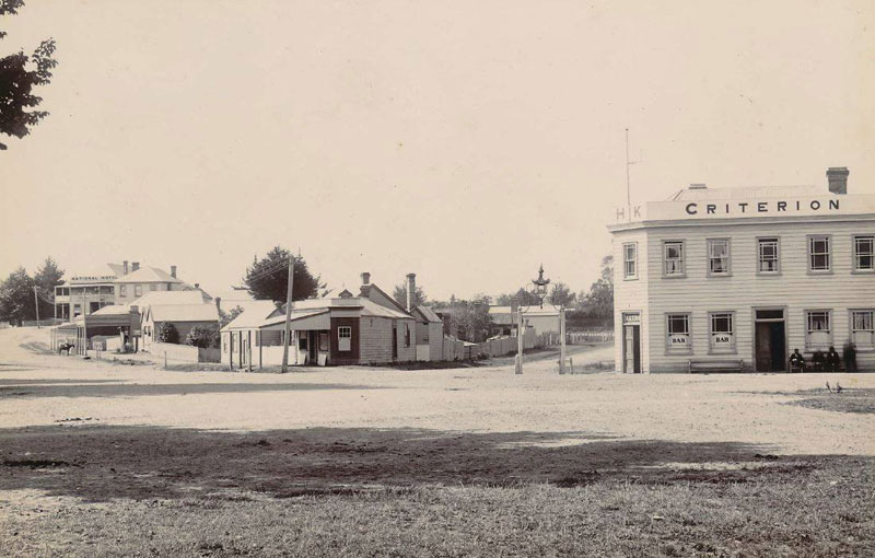 The Corner of Duke and Empire Street, now Central Court, Cambridge NZ