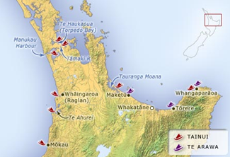 Map of Tainui map - Te Ara