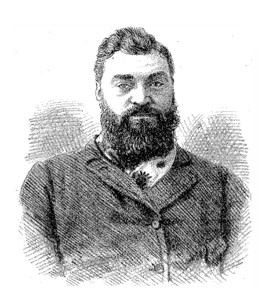 Illustration of man with dark hair and beard