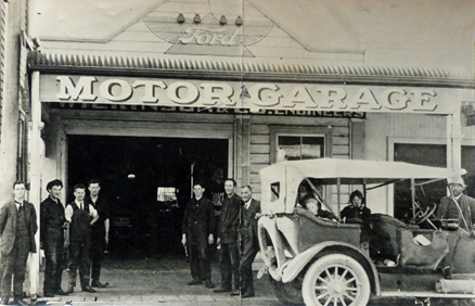 People, garage, car