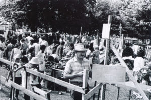 Stall holder at the Lions Market, Victoria Square, Cambridge, 1968