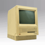 Small computer monitor on a flat base with swivel movement.