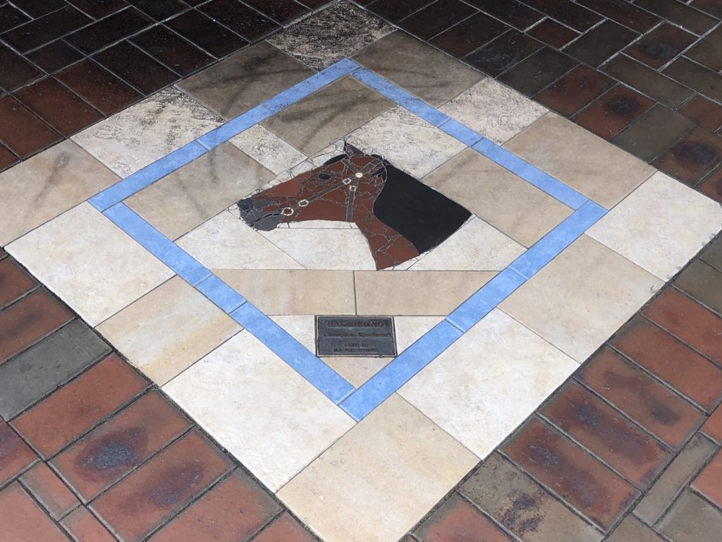 Mosaic of a champion horse in Cambridge, Waipa