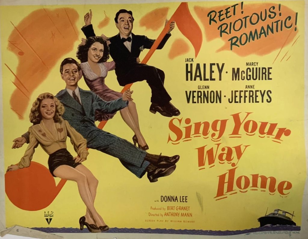 Colour copy of film poster "Sing Your Way Home"